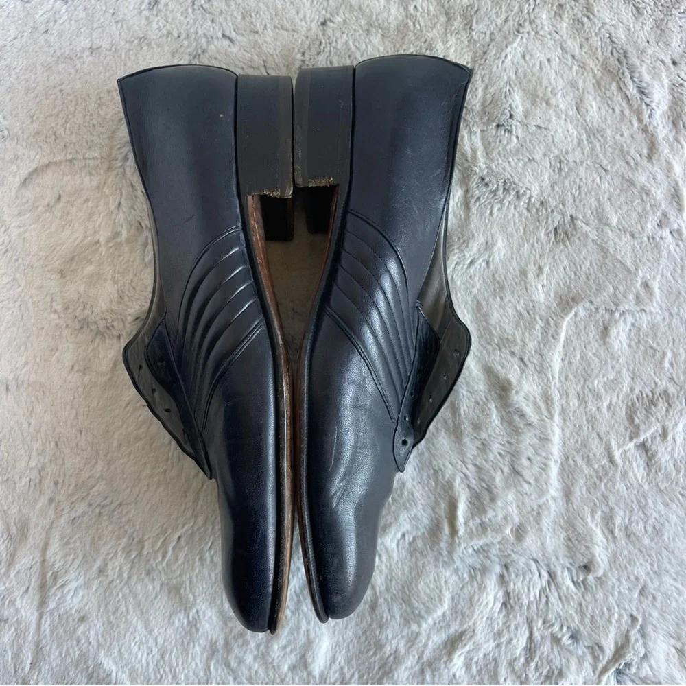 Lorenzo Banfi Classic Dark Blue Leather Men's Shoes Size 9.5